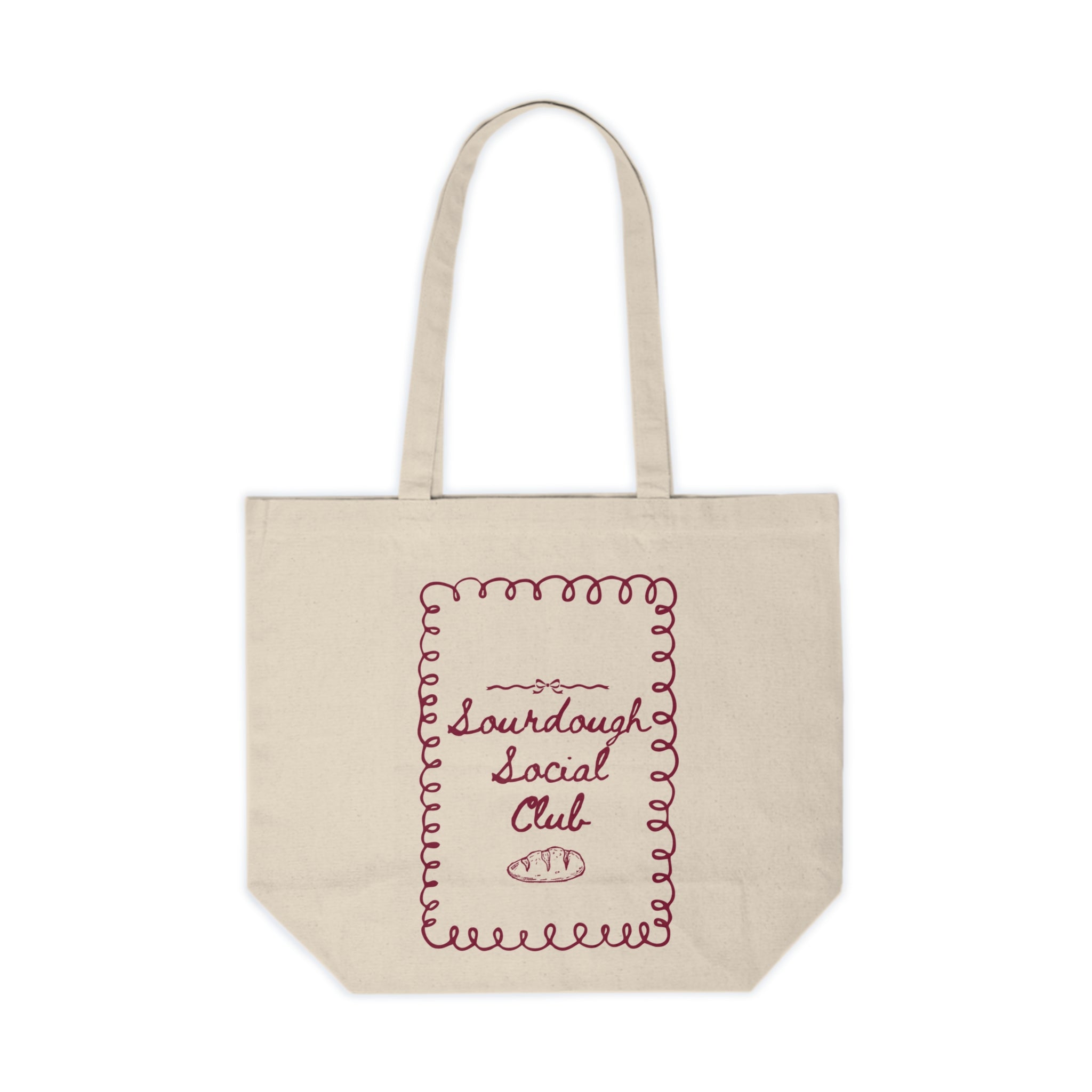 Sourdough Social Club Canvas Tote | Bread Baking Illustration, Market Bag