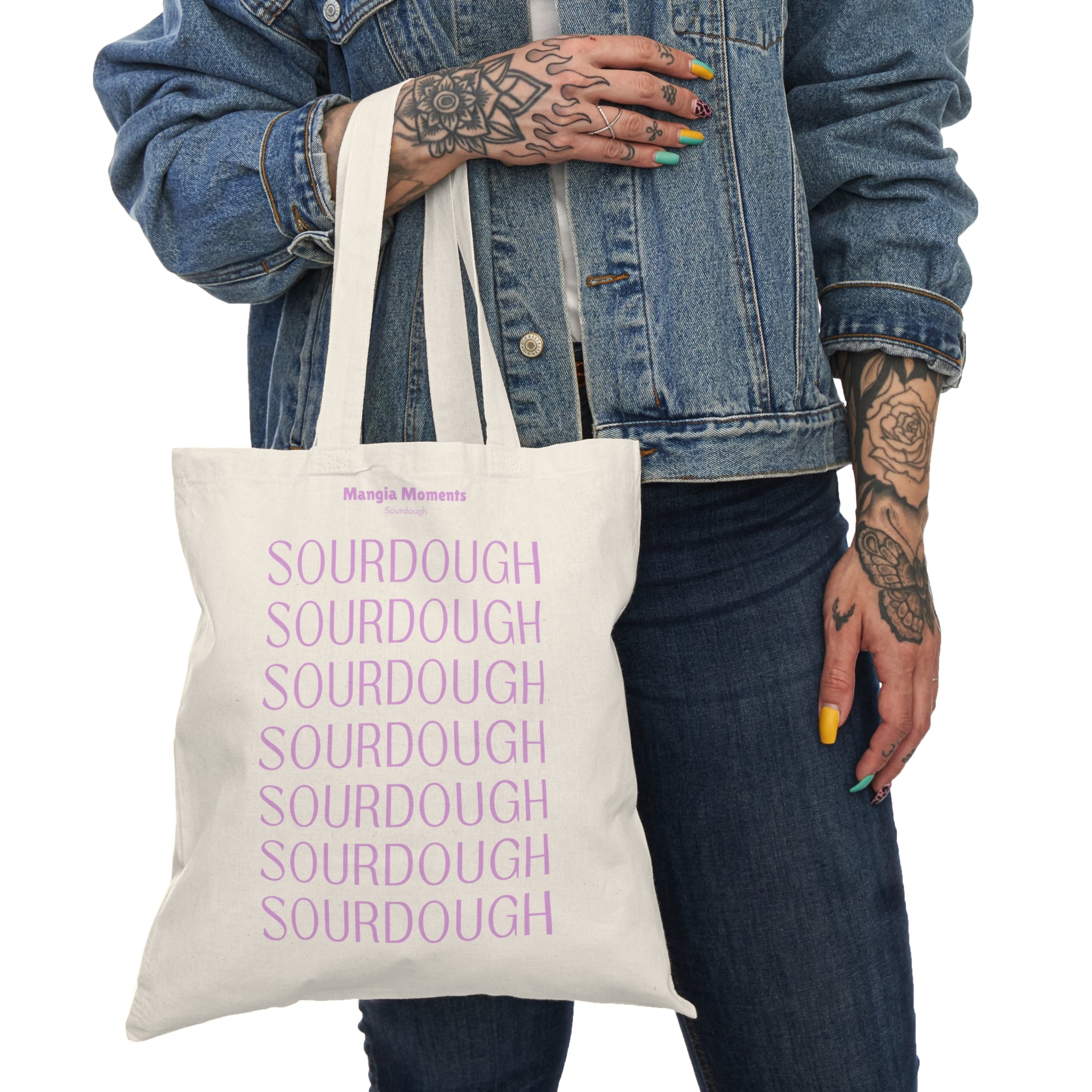 Sourdough Repeat Pattern Tote Bag | Natural Canvas Baking Market Tote