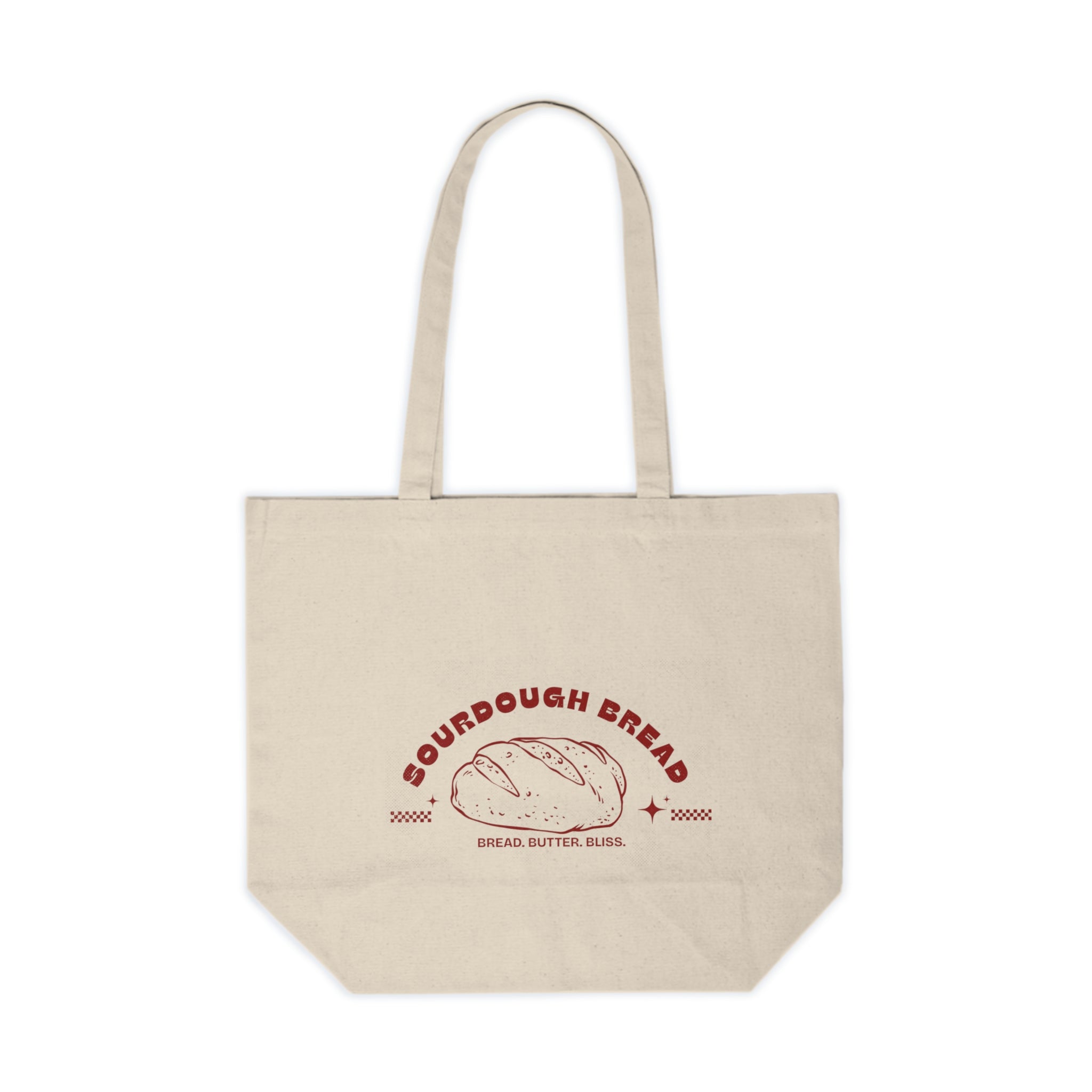 Sourdough Bread Illustration Canvas Tote | Bakery Farmer Market Grocery Bag