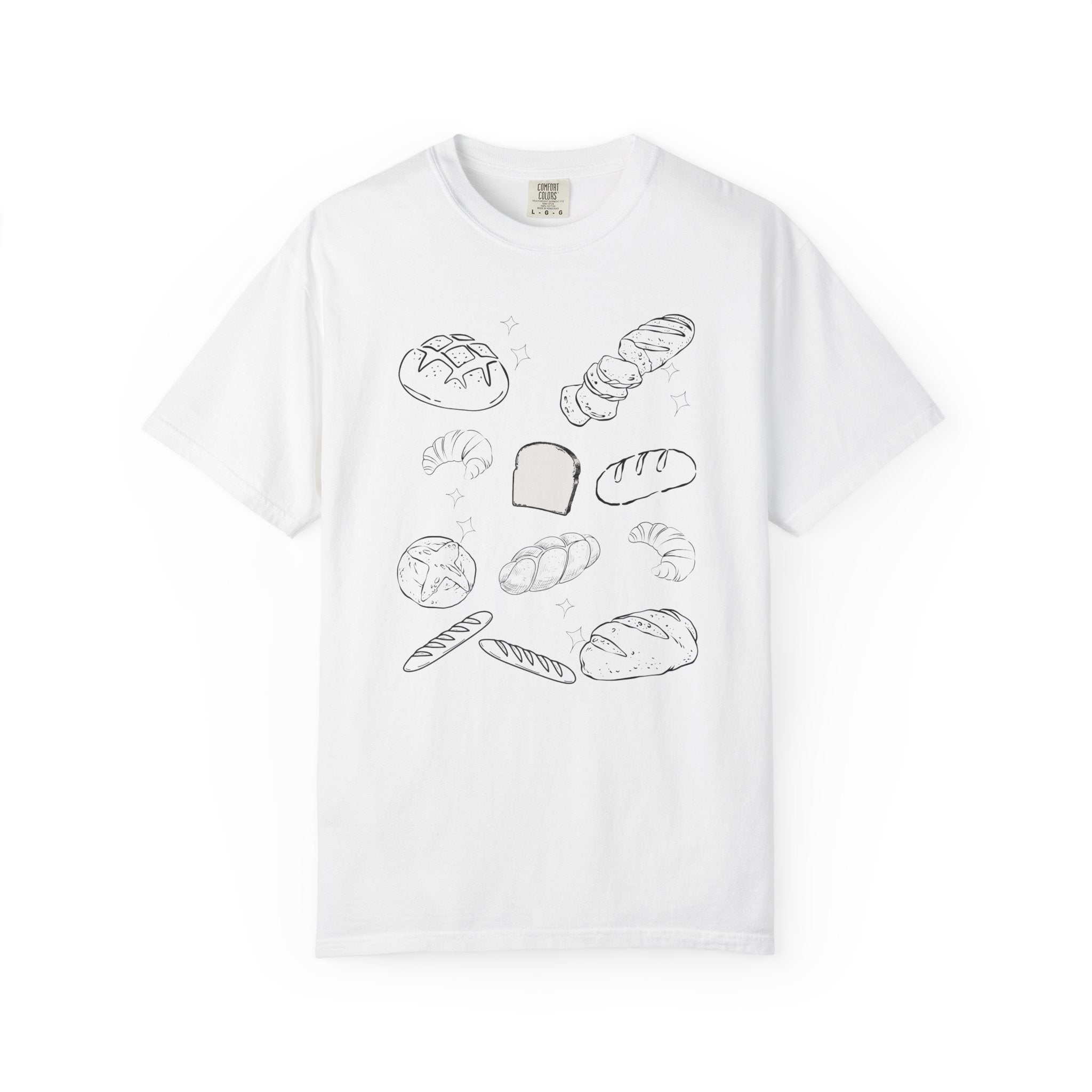 Hand-Drawn Bread Sketches T-Shirt | Loaf, Baguette, Slice