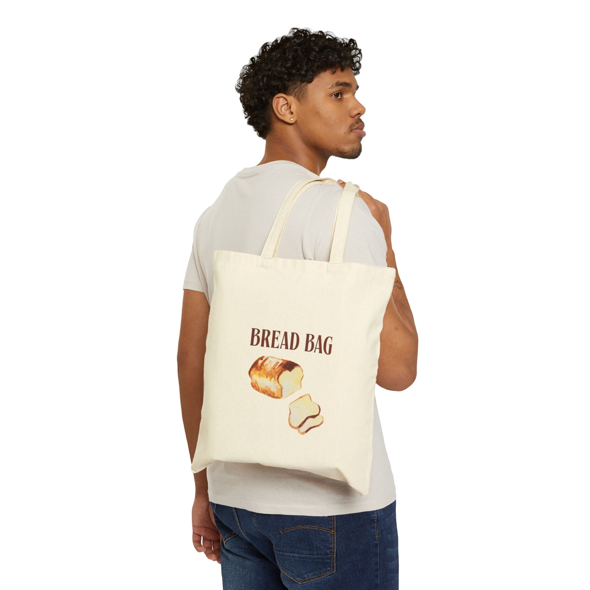 Bread Bag Canvas Tote — Cute Bread Illustration Grocery & Market Bag