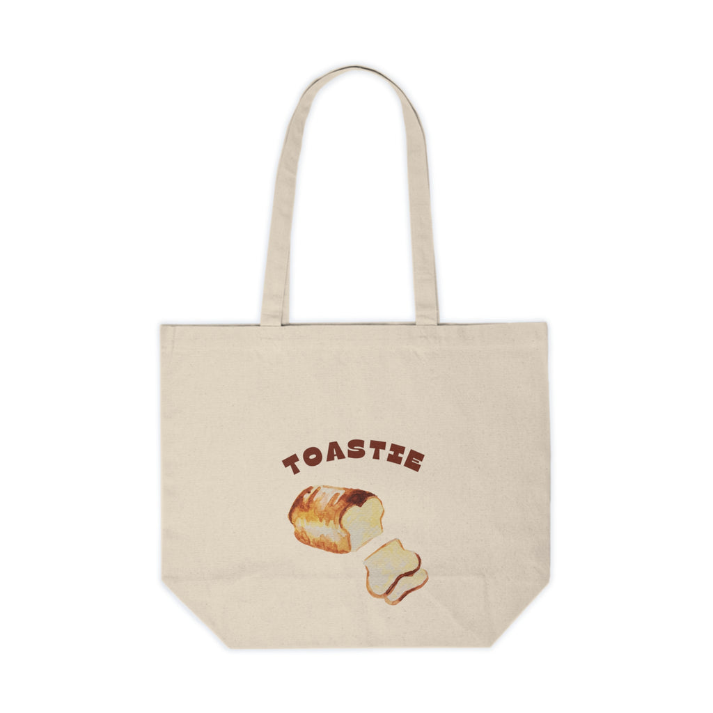 Toastee Bread Illustration Canvas Shopping Tote | Cute Toast Graphic
