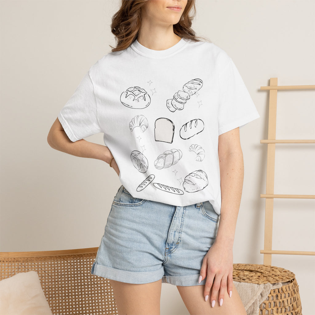 Hand-Drawn Bread Sketches T-Shirt | Loaf, Baguette, Slice
