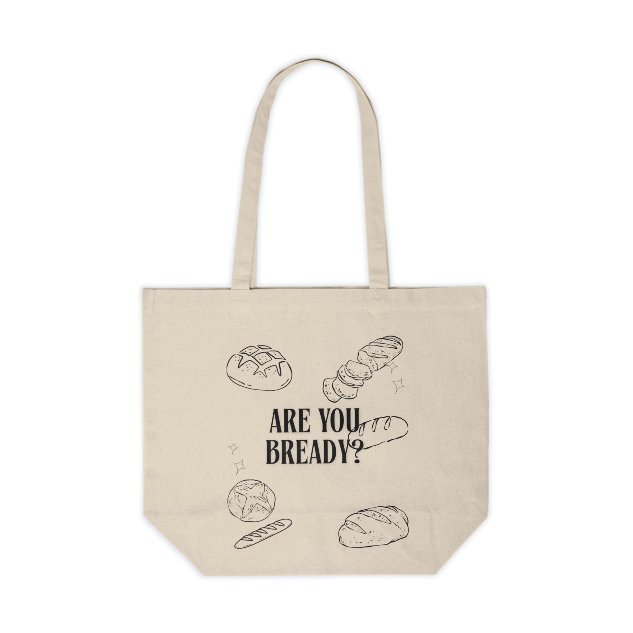 Are You Bready? bread sketches Canvas Tote | Bakery Illustration Tote Bag