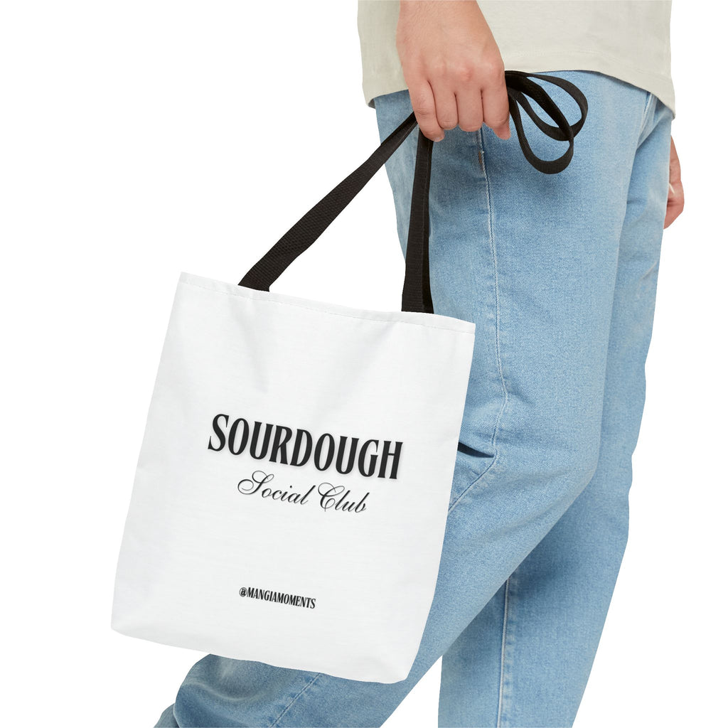 Sourdough Social Club Tote Bag | Bakery Logo, Minimal Typography