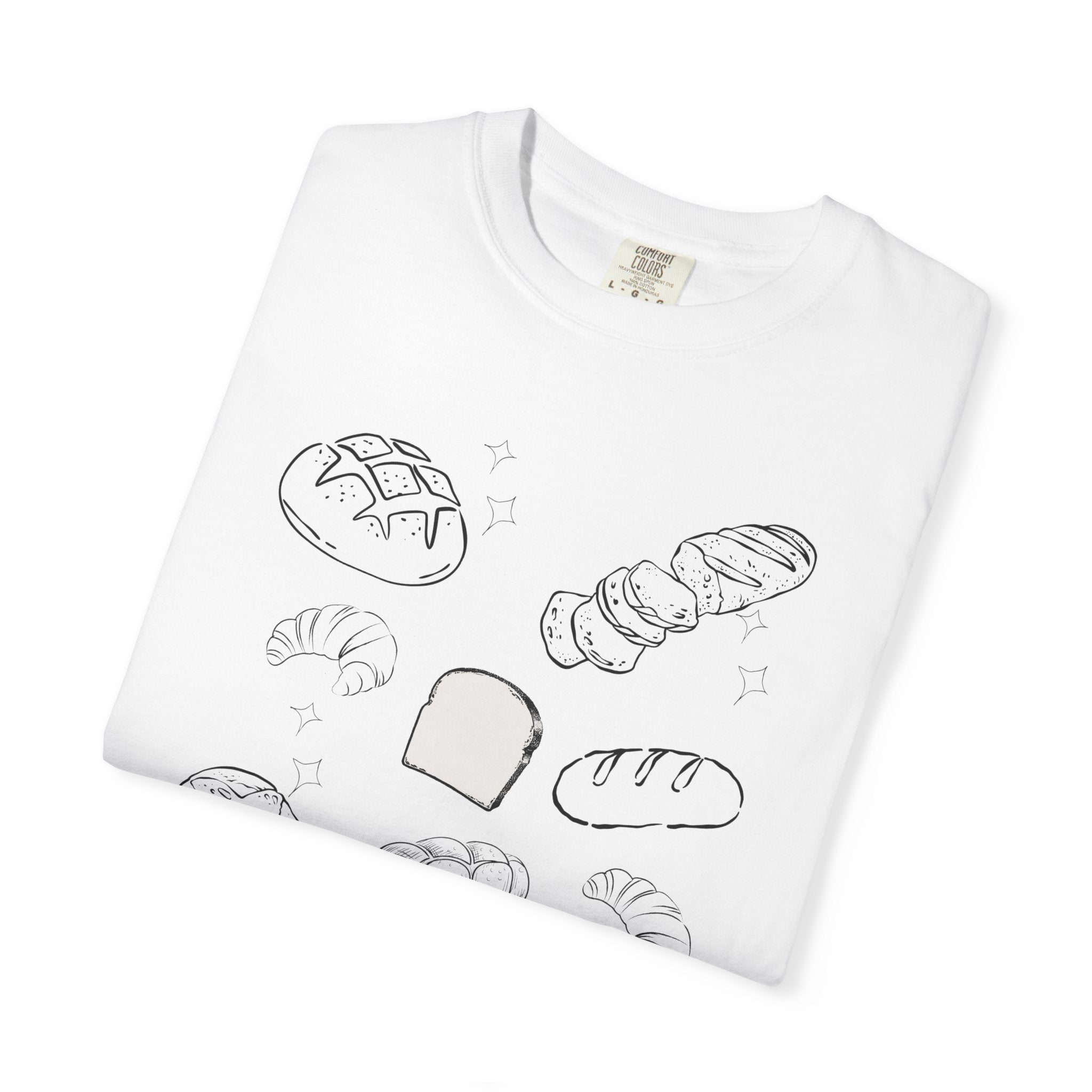 Hand-Drawn Bread Sketches T-Shirt | Loaf, Baguette, Slice