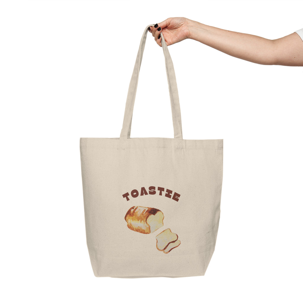 Toastee Bread Illustration Canvas Shopping Tote | Cute Toast Graphic