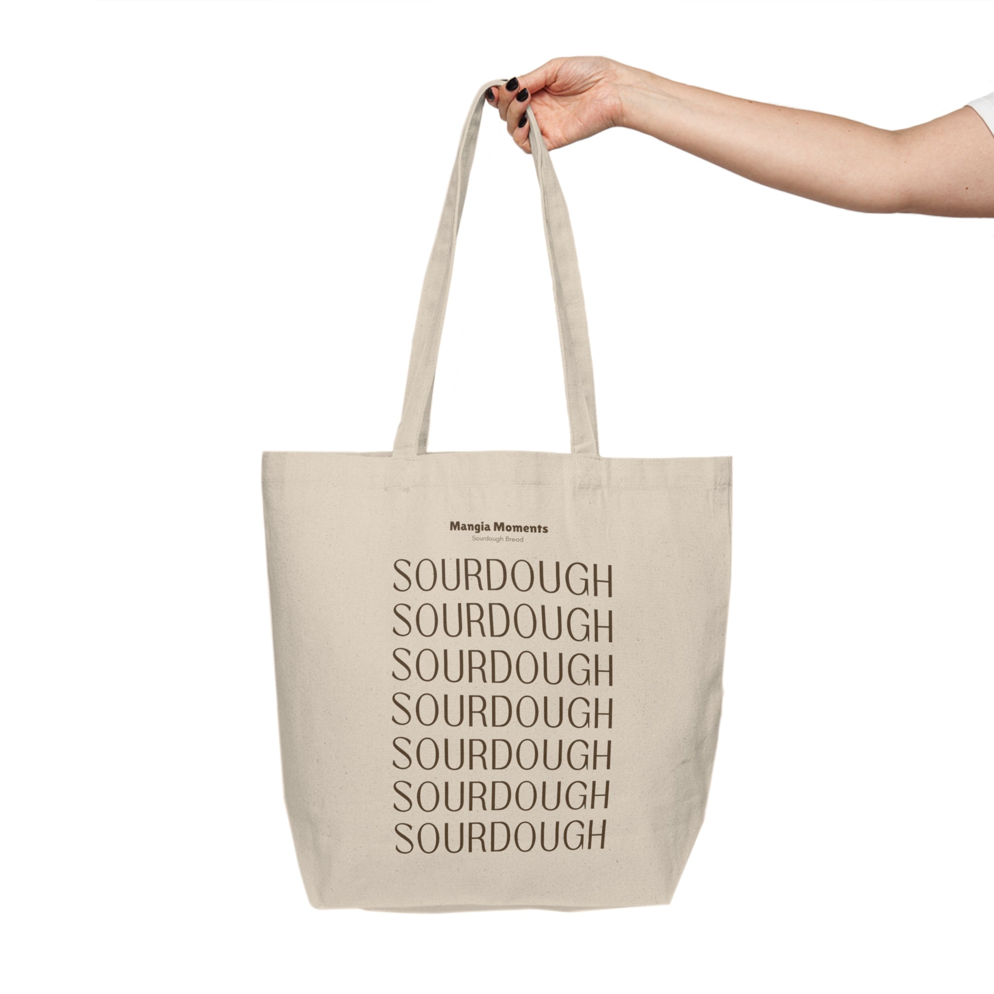 Canvas Tote Bag — Minimal "SOURDOUGH" Repeat Design | Grocery & Market Tote