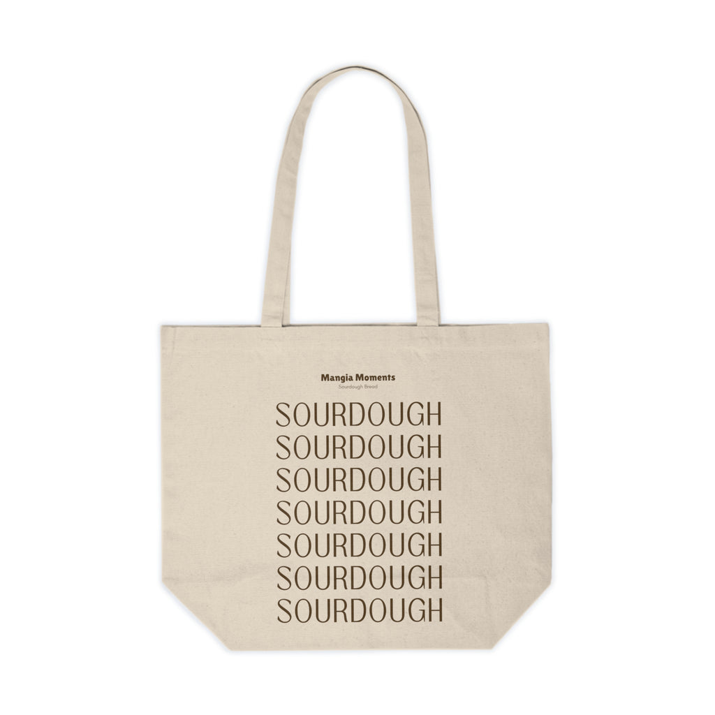 Canvas Tote Bag — Minimal "SOURDOUGH" Repeat Design | Grocery & Market Tote