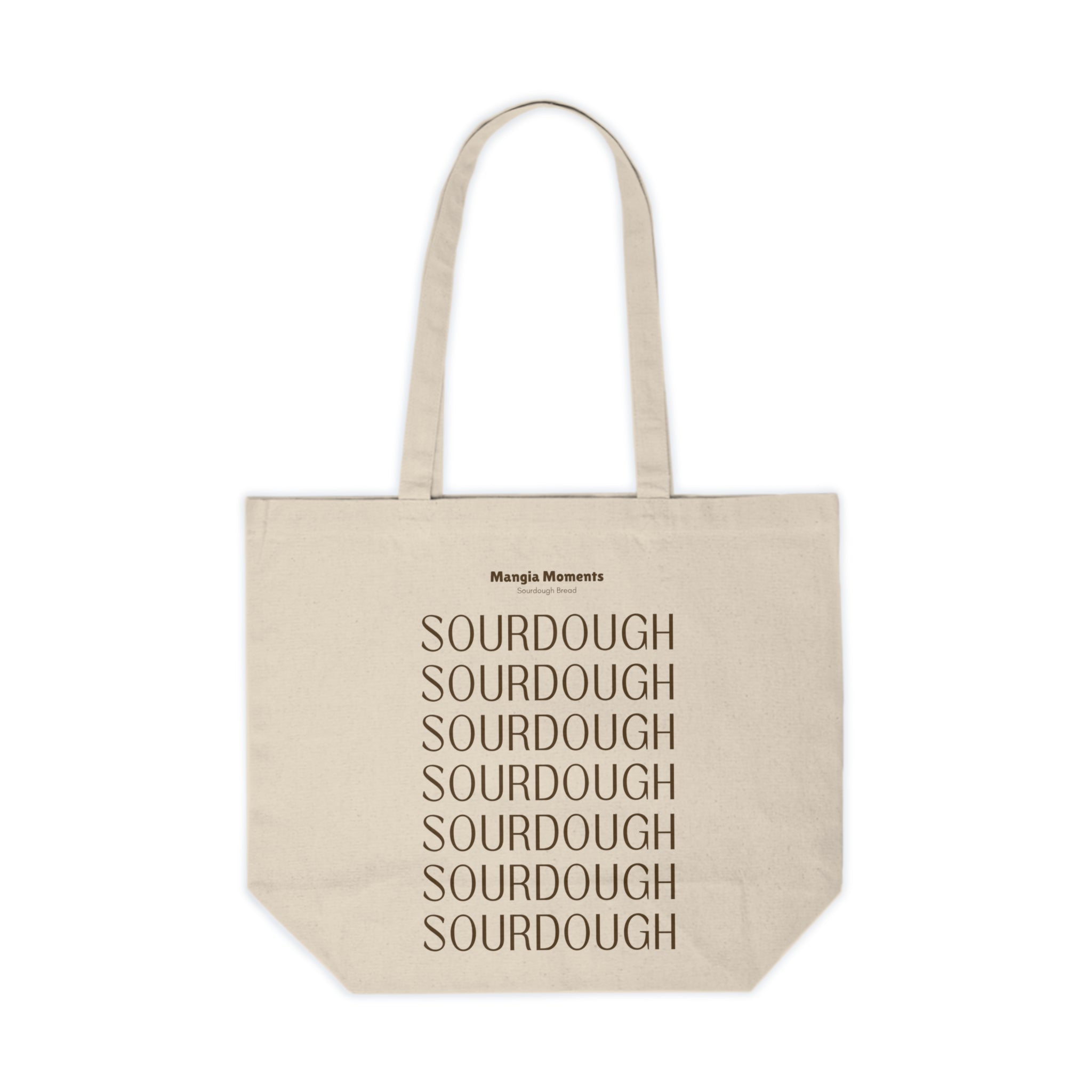 Canvas Tote Bag — Minimal "SOURDOUGH" Repeat Design | Grocery & Market Tote